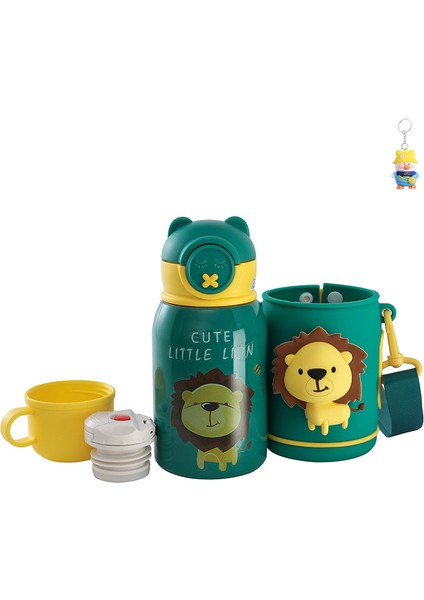 Yinghong Karikatür Termos Bardak Çocuk Öğrenci Su Isıtıcısı Pipetli Su Bardak (Yurt Dışından)