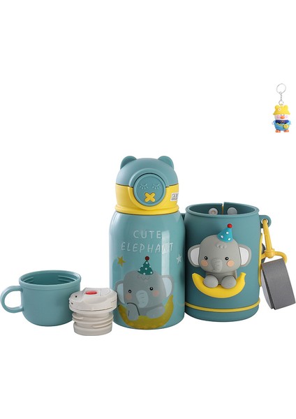 Yinghong Karikatür Termos Bardak Çocuk Öğrenci Su Isıtıcısı Pipetli Su Bardak (Yurt Dışından)