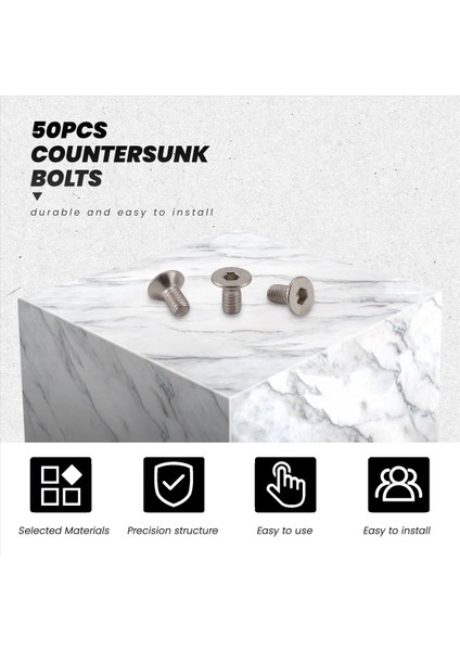 M3 x 6mm Altı Soketi Countsunk Düz Baş Vidalı Cıvatalar 50 Pcs (Yurt Dışından) fiyatları
