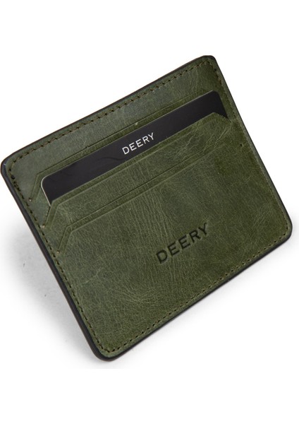 Erkek Hakiki Vintage Deri Haki Yatay Kartlık - 00530MHAKZ01 fiyatları