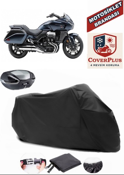 Honda Ctx 1300 Motor Brandası Siyah Arka Çanta Uyumlu Motorsiket Brandası Motor Örtüsü Çadır Su Geçirmez Motosiklet Kılıfı Motor Brandası