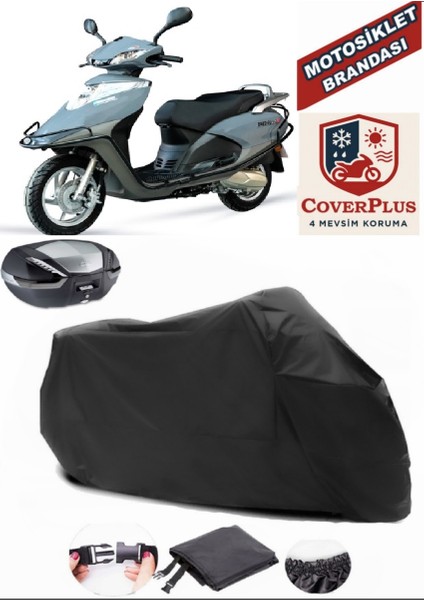 Arora Special 125 Motor Brandası Siyah Arka Çanta Uyumlu Motorsiket Brandası Motor Örtüsü Çadır Su Geçirmez Motosiklet Kılıfı Motor Brandası