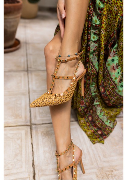 Borya Kadın Taba Pimli Topuklu Sandalet modelleri