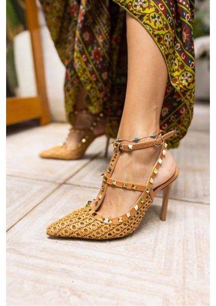 Borya Kadın Taba Pimli Topuklu Sandalet