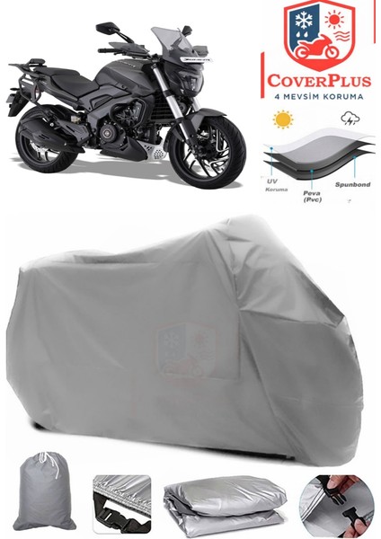 Bajaj Dominar D 400 Gri Motorsiket Brandası Motor Örtüsü Çadır Su Geçirmez Motosiklet Kılıfı Motor Brandası