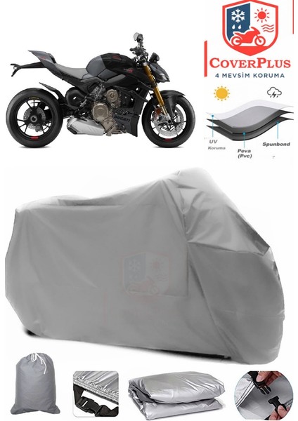 Ducati Streetfighter V4 S Gri Motorsiket Brandası Motor Örtüsü Çadır Su Geçirmez Motosiklet Kılıfı Motor Brandası