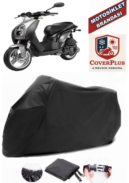 Peugeot Ludix 50 Siyah Motorsiket Brandası Motor Örtüsü Çadır Su Geçirmez Motosiklet Kılıfı Motor Brandası