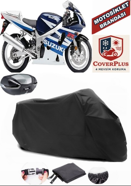 Suzuki Gsx-R 600 Srad Siyah Arka Çanta Uyumlu Motorsiket Brandası Motor Örtüsü Çadır Su Geçirmez Motosiklet Kılıfı Motor Brandası
