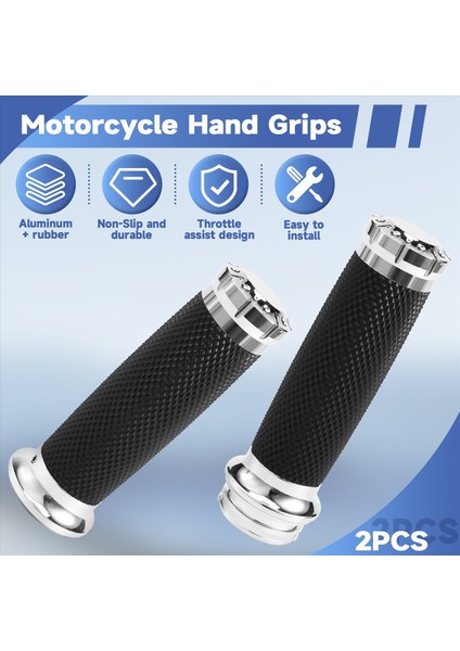 Cafe Racer Gümüş Için 1 Inç 25 mm Kauçuk El Tutacakları (Yurt Dışından) fırsatları