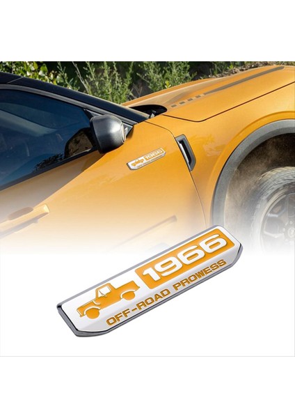 1966 Off-Road Amblem, 3D Amblem Kaplama Çıkartmaları, Sarı (Yurt Dışından) fiyatları