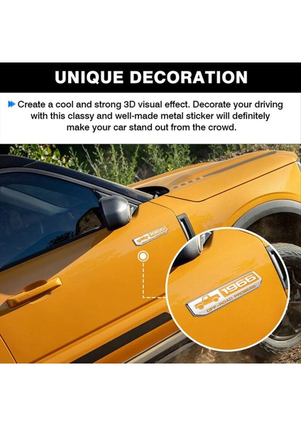 1966 Off-Road Amblem, 3D Amblem Kaplama Çıkartmaları, Sarı (Yurt Dışından) indirimleri