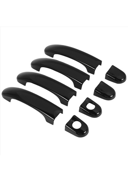 T5 T6 Caddy Van 2003-15 Parlak Siyah Için 8 Adet Kapı Kolu Kılıfı Döşemesi (Yurt Dışından)