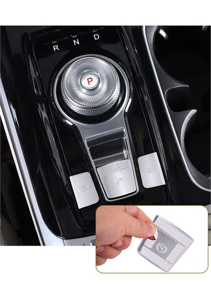 Adet Araba Merkezi Kontrol Vites Düğmesi Sticker Kapağı Trim Paneli Gümüş (Yurt Dışından) fiyatları