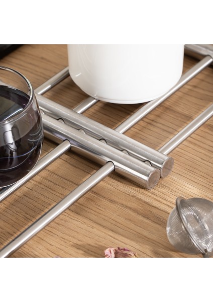 IVO-KS162 Paslanmaz Çelik Nihale Açılır Tencere Tava Altlığı Metal Altlık modelleri