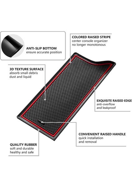Orta Konsol Düzenleyici Saklama Kutusu Ek Tepsi Aksesuarları, Kırmızı (Yurt Dışından) fırsatları