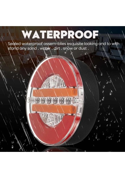 Inç Römork Dinamik Arka Lambası 24V LED Kamyon Fren Lambası LED Yuvarlak (Yurt Dışından) fırsatları