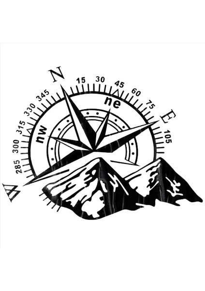 1 Adet Off-Road Suv Yan Gövde Çıkartması Pusula Dağ Çıkartmaları Çıkartması (Yurt Dışından)