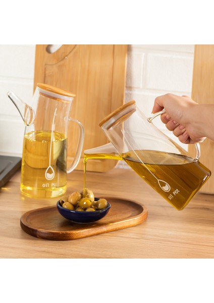 2093 Bambu Kapaklı Vakumlu Borosilikat Cam Yağdanlık Yağlık Sirkelik 700ML modelleri