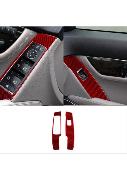 Mercedes-Benz W204 07-13 Için 2 Adet Kırmızı Cam Kaldırma Anahtarı Kapağı Döşemesi (Yurt Dışından) indirimleri