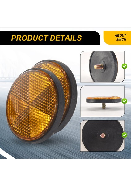 Motosikletler, Atv'ler/motosikletler Için 2 x 2 Inç Yuvarlak Turuncu Reflektörler (Yurt Dışından) indirimleri
