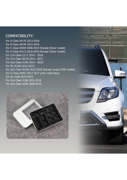 Mercedes Benz Glk ml Sınıfı Için 12 Adet Araba Camı Anahtarı Düğmesi Çıkartması (Yurt Dışından) fırsatları