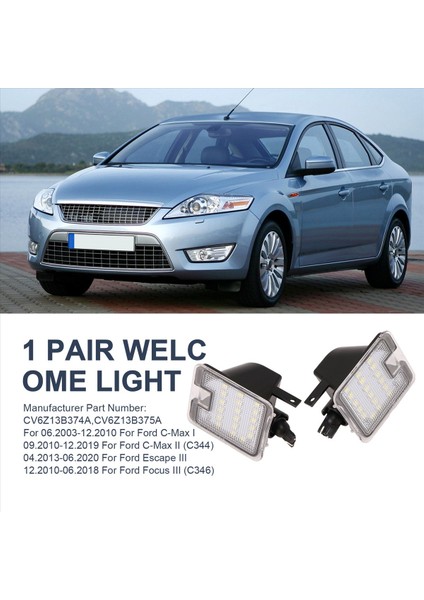 Ford Focus 3 Kuga 2 Için LED Ayna Altı Su Birikintisi Aydınlatması Karşılama Işığı (Yurt Dışından) fırsatları