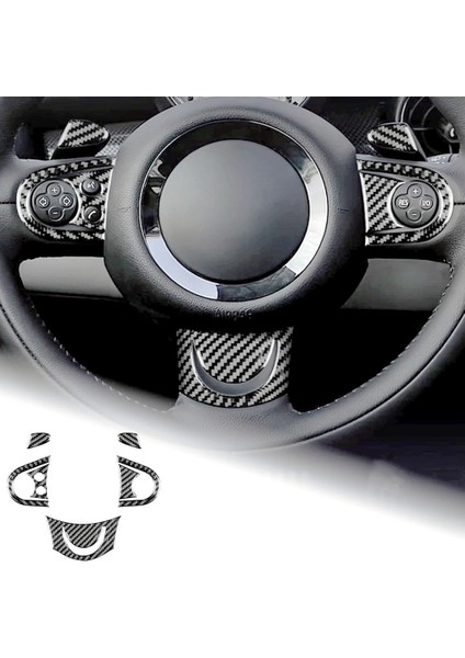 Mini Cooper Için Karbon Fiber Araba Direksiyon Simidi Düğmesi Kapağı Döşemesi (Yurt Dışından) fırsatları