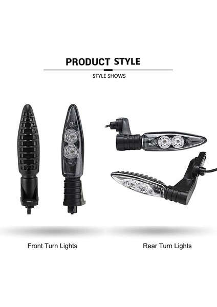 Motosiklet LED Dönüş Sinyalleri Göstergeleri Sinyal Lambaları Yedek Parçası, Ön (Yurt Dışından) indirimleri