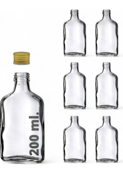 Home 6’lı Sızdırmaz Gold Metal Kapaklı Cold Brew Kahve Detoks Yassı Cam Şişe 200 ml fırsatları