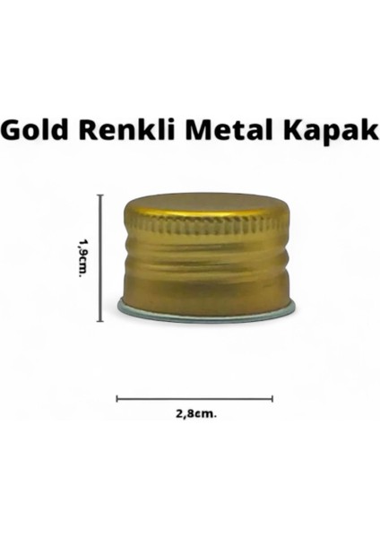 Home 6’lı Sızdırmaz Gold Metal Kapaklı Cold Brew Kahve Detoks Yassı Cam Şişe 200 ml