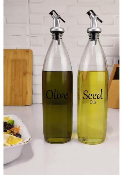 Vetro 2'li Zeytinyağı ve Sıvıyağ Şişesi Yağdanlık 1000 ml SH-003