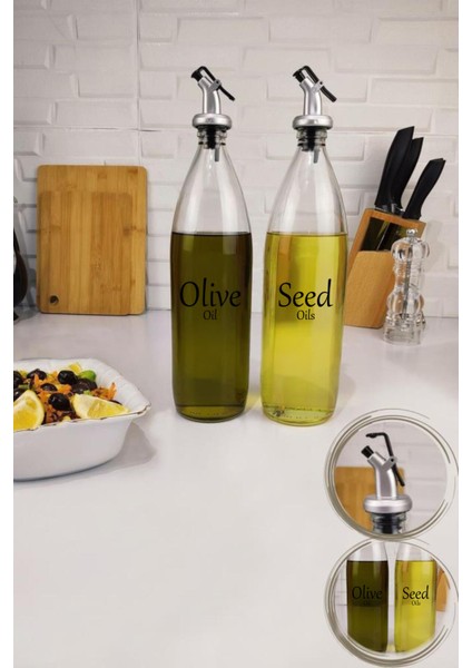 Vetro 2'li Zeytinyağı ve Sıvıyağ Şişesi Yağdanlık 1000 ml SH-003 fiyatları