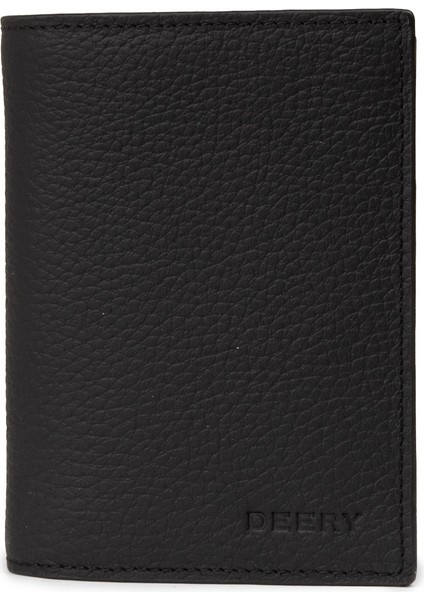 Hakiki Deri Siyah Dikey Erkek Cüzdanı - 00219MSYHZ01