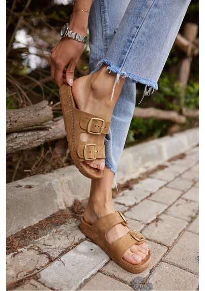 Parsy Kadın Vızon Suet Tokalı Terlık fırsatları