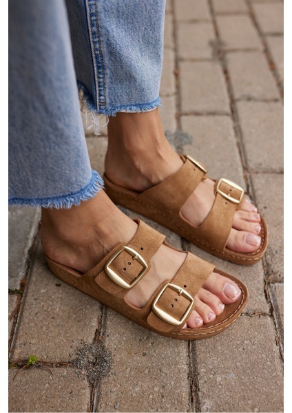 Parsy Kadın Vızon Suet Tokalı Terlık indirimleri