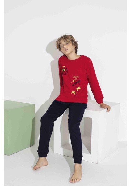 Erkek Çocuk Uzun Kollu Oyun Temalı Pamuklu Pijama Takımı 7419K modelleri