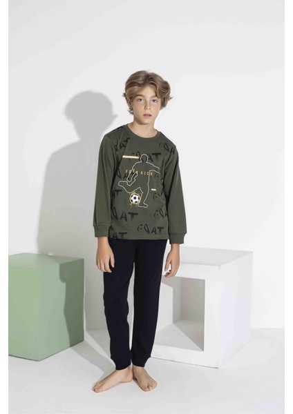 Erkek Çocuk Uzun Kol Interlook Pamuklu Pijama Takımı 7407Y