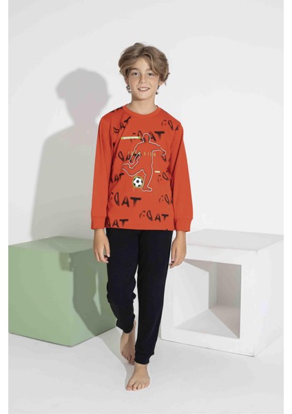 Erkek Çocuk Uzun Kol Interlook Pamuklu Pijama Takımı 7407T