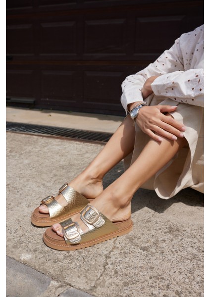 Vıola Kadın Vızon Nubuk Gercek Derı Tokalı Terlık fiyatları