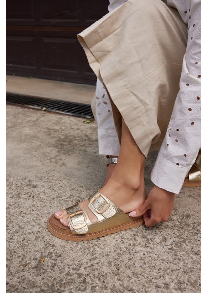 Vıola Kadın Vızon Nubuk Gercek Derı Tokalı Terlık indirimleri