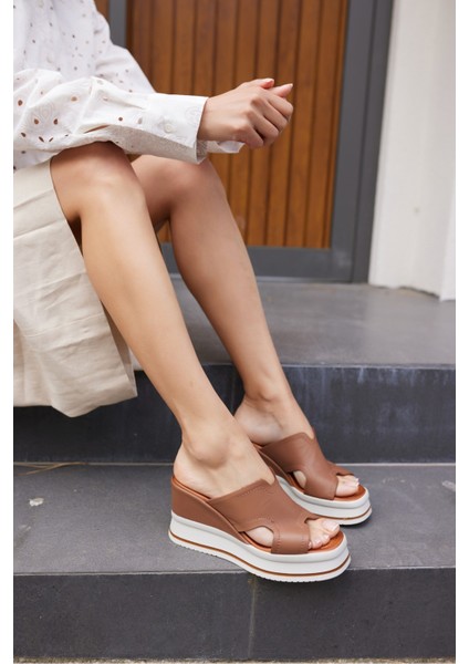 Evelın Kadın Sıyah Gercek Derı Dolgu Taban Terlıj