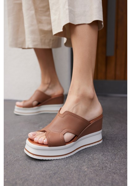 Evelın Kadın Sıyah Gercek Derı Dolgu Taban Terlıj