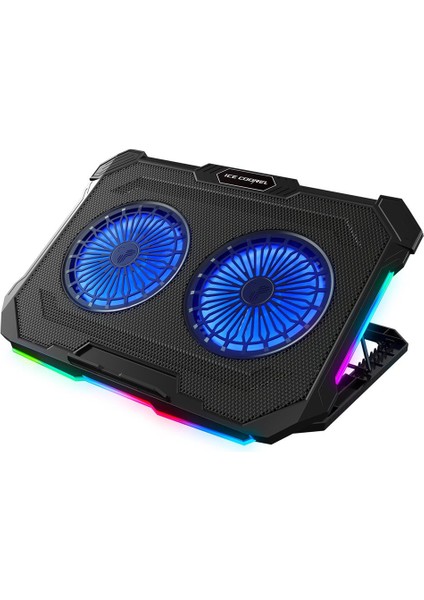 Rampage Sirius S46 Rgb Işıklı 2 Fanlı Yükseklik Ayarlı 125 -125-15 2 USB Port Notebook Soğutucu