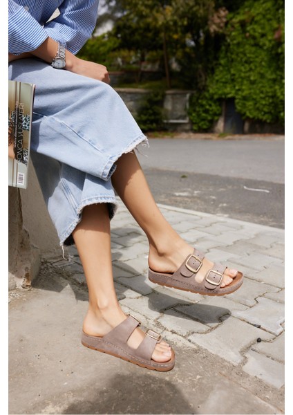 Parsy Kadın Vızon Suet Tokalı Terlık fiyatları