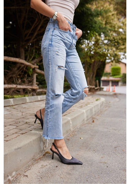 Zelıa Kadın Leopar Burun Demır Detay Topuklu Ayakkabı indirimleri