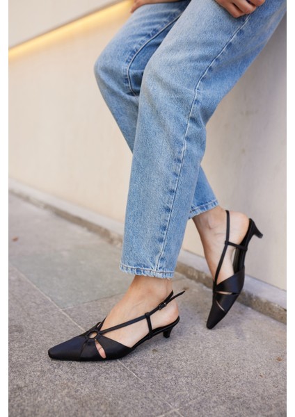 Melisaa Kadın Bordo Saten Mını Topuklu Sandalet