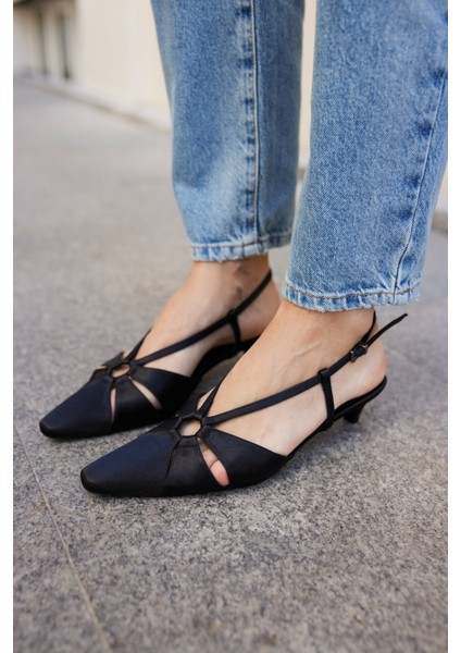 Melisaa Kadın Bordo Saten Mını Topuklu Sandalet