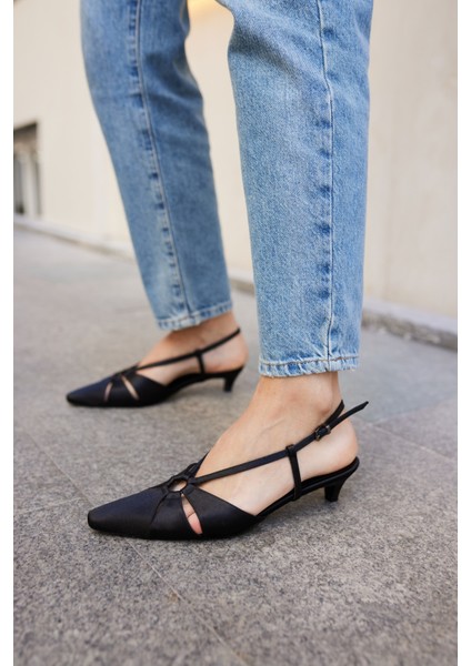 Melisaa Kadın Bordo Saten Mını Topuklu Sandalet