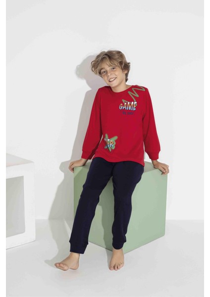 Erkek Çocuk Uzun Kollu Pijama Takımı – Rahat Interlok Kumaş 7411K modelleri