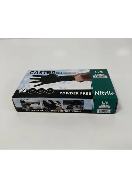 CN-200 Pudrasız Siyah Nitril Kullan At Eldiveni 100'LÜ fiyatları